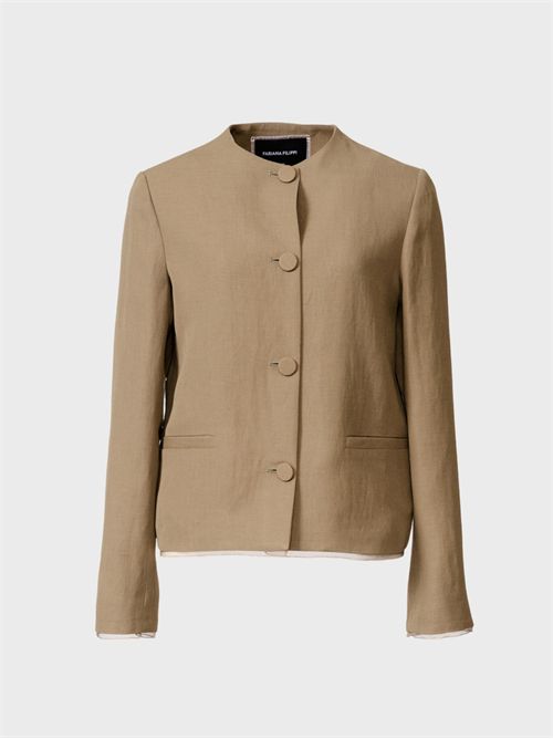 Giacca monopetto in lino e viscosa FABIANA FILIPPI | GCD276F608M1481275